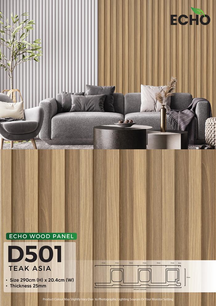 Gambar Echo Wood Panel - Tipe D / Motif Kayu & Marble / Wall Panel PVC Minimalis / Anti Rayap / Dekorasi Dinding Indoor Plastik - D501 dari Unique Carpet Deco Bali undefined Tokopedia