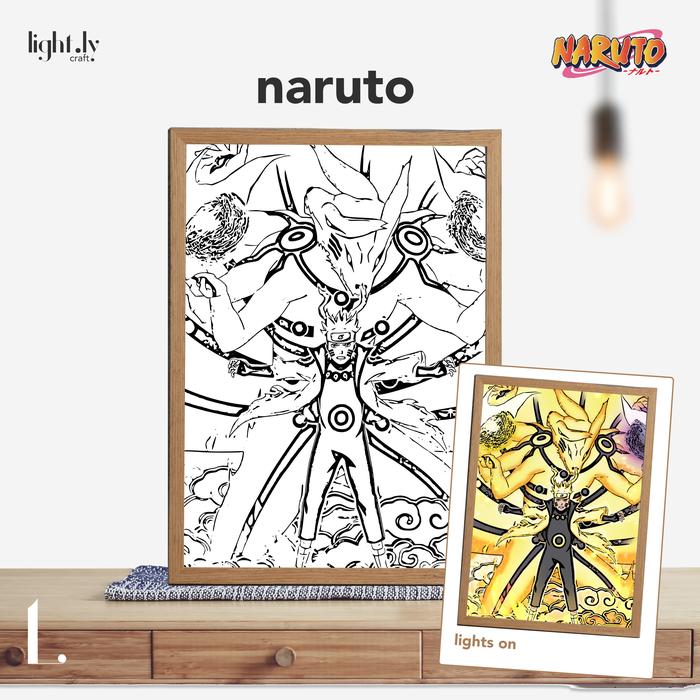 Gambar [Naruto Series] Lukisan lampu cahaya Light Art Box LED - Uzumaki Naruto, hitam dari light.ly craft undefined Tokopedia