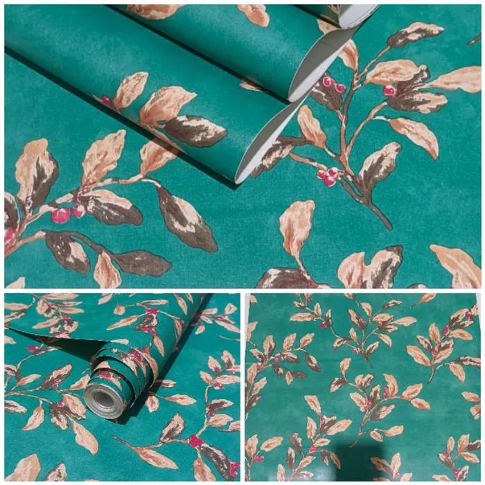 Gambar wallpaper dinding stiker hijau daun corak 3d miwah decorasi ruangan - 7 dari KARYA WALLPAPER undefined Tokopedia