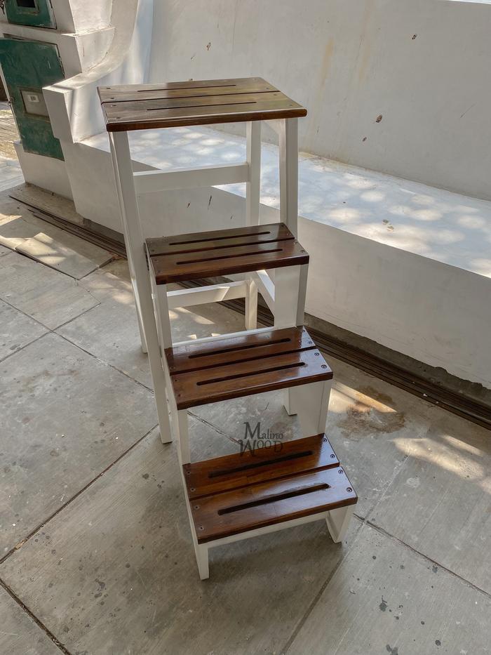 Jual KT-02 Kursi tangga lipat kayu asli chair 4 step - Kota Surabaya ...