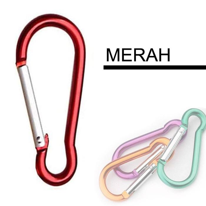 Gambar Carabiner 5cm / Karabiner Murah - Merah dari mushikyo undefined Tokopedia