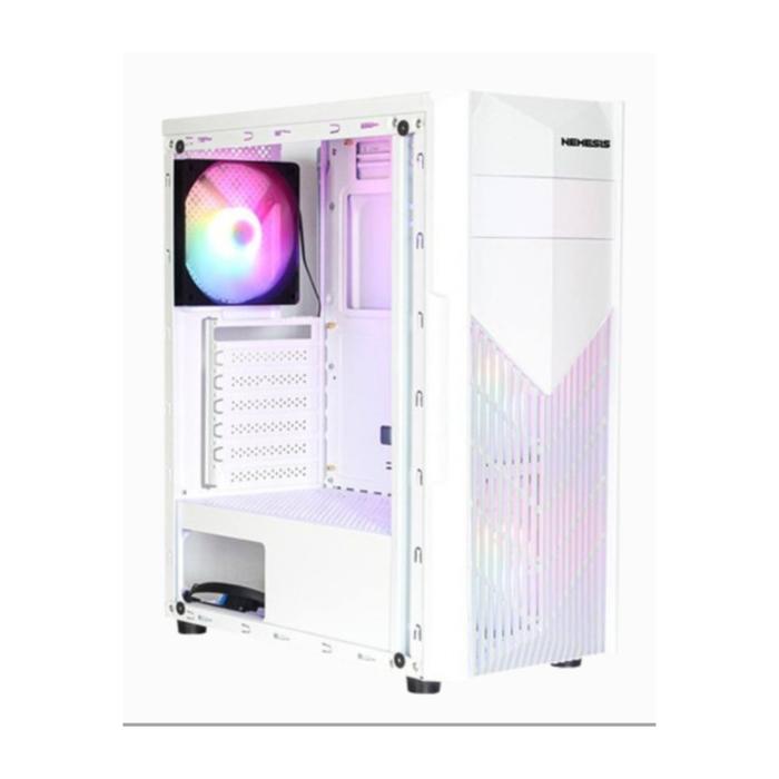Gambar Casing PC Komputer Gaming NYK Nemesis T10 Scylla Black White Tempered - Putih, Standart dari AndalasSuryaGemilang undefined Tokopedia