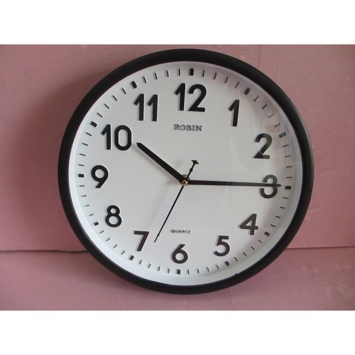 Gambar Jam Dinding Robin Case Silver Chrome Diameter 30 cm - Hitam dari watch empire undefined Tokopedia
