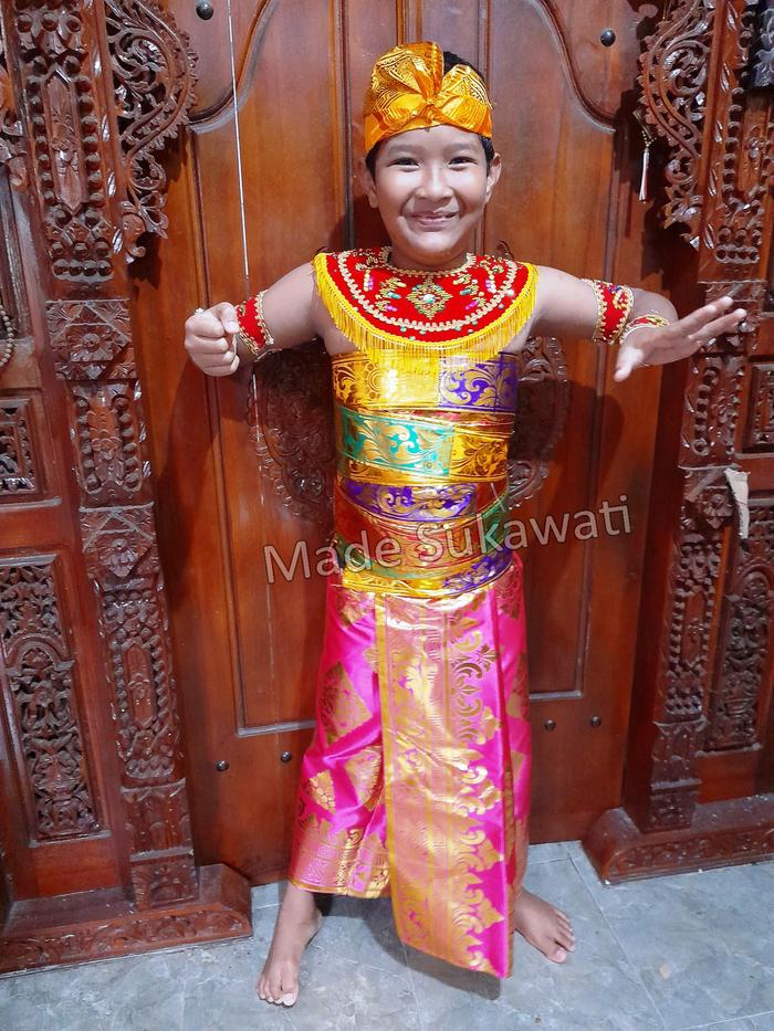 Gambar Set Kostum pakaian tari bali badong bulat busana adat bali - Untuk Cowok, Kuning dari MadeSukawati undefined Tokopedia