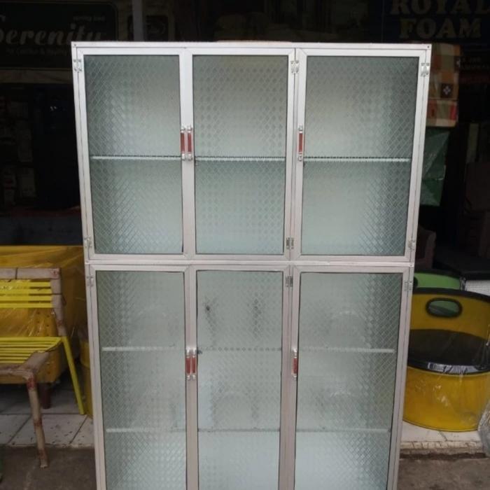 Gambar rak piring full kaca lemari piring full kaca - pintu 3 dari doa ibu furniture_NEW undefined Tokopedia