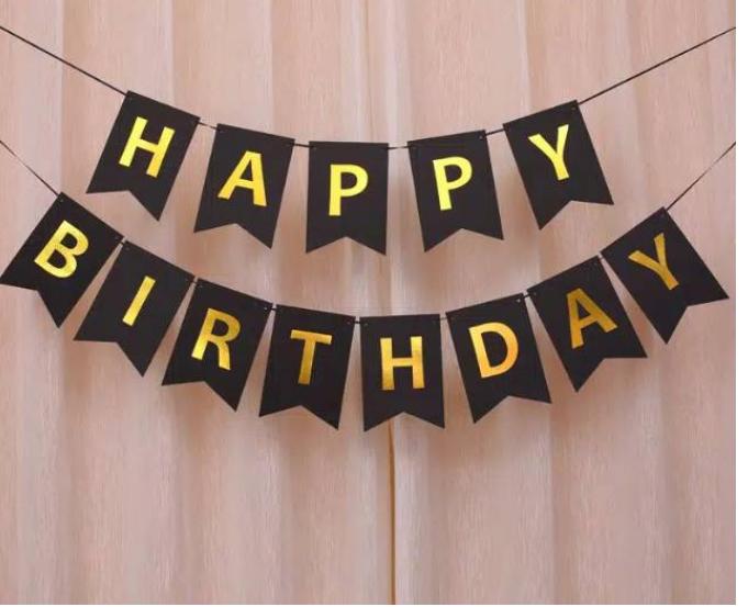 Gambar Banner Happy Birthday Warna Warni Backdrop Pesta Bendera Bunting Ultah - Hitam dari Galeri sweet home undefined Tokopedia