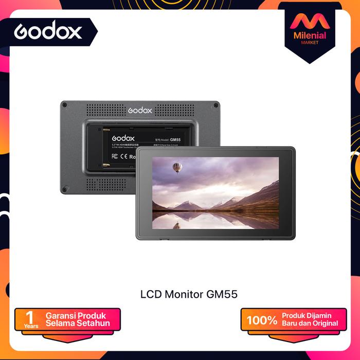 Gambar Godox GM55 Camera Monitor 4K HDMI 5.5 Inch Touchscreen / Godox GM55 - LCD Only dari Milenialmarket undefined Tokopedia