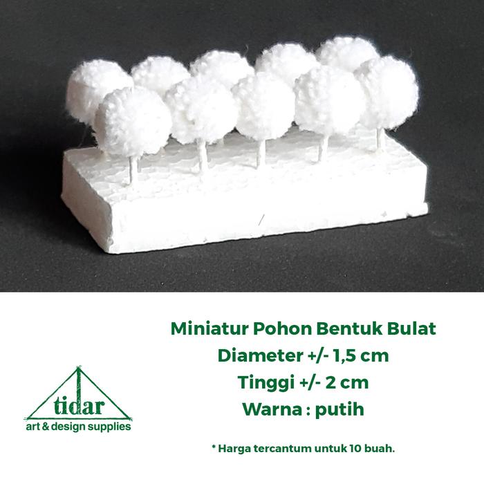 Gambar Miniatur Maket Pohon Bulat #1 - Putih dari Tidar Art & Design Supplies undefined Tokopedia