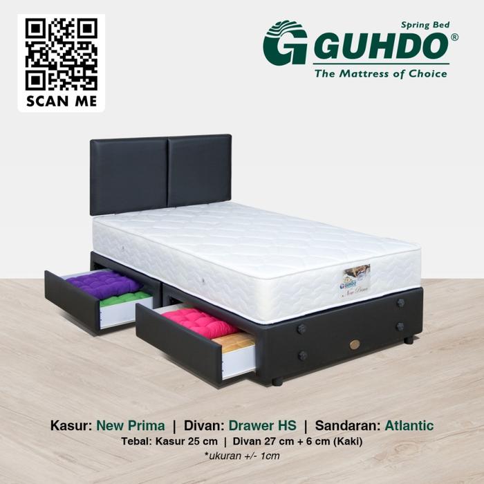 Gambar Kasur Guhdo Drawer HS New Prima Set Atlantic Tebal 25Cm - Jabodetabek - Putih, 200 x 200 dari oscarliving undefined Tokopedia