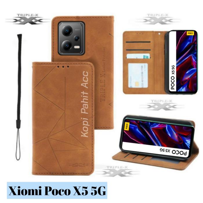 Gambar Case Untuk Xiaomi Poco X5 5G Flip Cover Wallet Sarung Hp Casing Dompet Flip Magnet - Cokelat, Poco X5 5G dari Tripel X Indonesia undefined Tokopedia