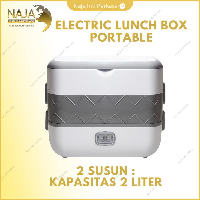 Gambar RANTANG MAKANAN ELEKTRIK MULTIFUNGSI ELECTRIC LUNCH BOX PORTABLE WARM - 2 SUSUN dari Naja Inti Perkasa undefined Tokopedia