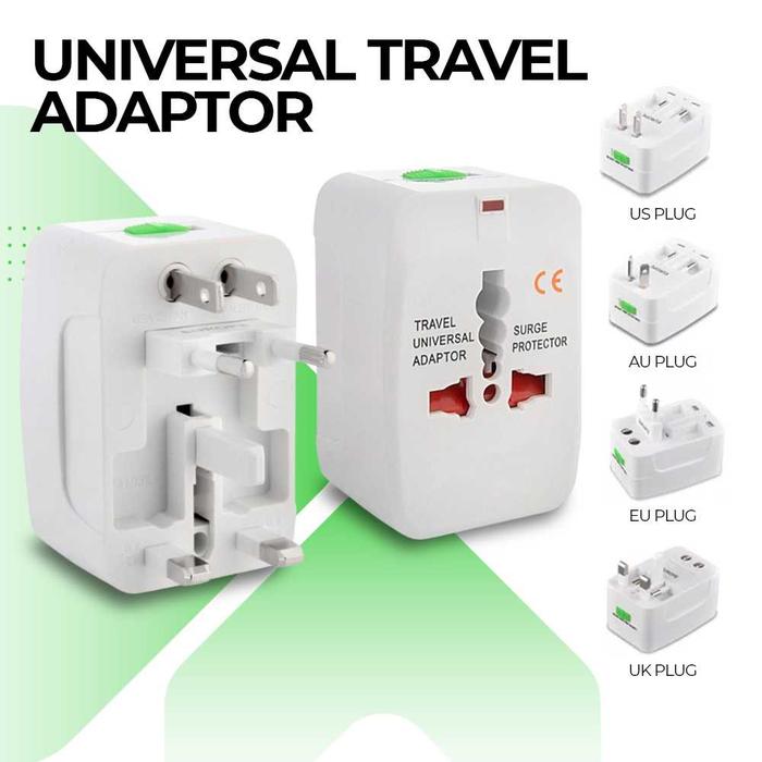 Gambar Universal Travel Adaptor Colokan Australia Jepang Singapore Eropa Arab - NON USB PORT dari Bosonline Shop undefined Tokopedia