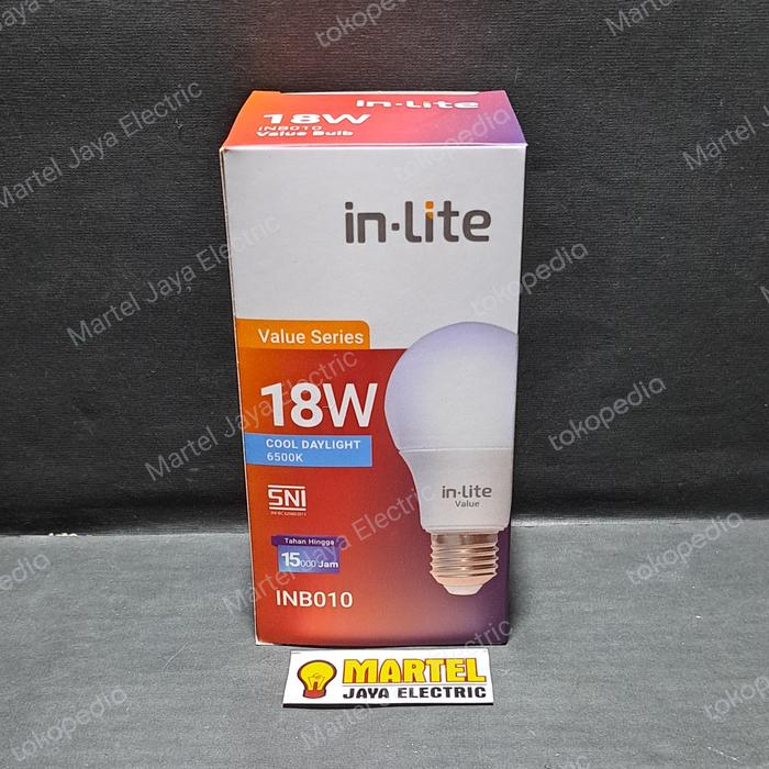 Gambar LAMPU LED BULB VALUE INB010 INLITE 18 WATT PUTIH/KUNING - Putih dari Martel jaya electric undefined Tokopedia