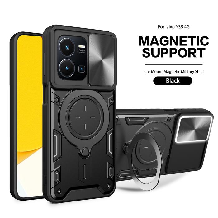 Gambar Vivo Y35 - Y22 - EvoX Army Flash Flip Lens Armor Case Shockproof - Black dari Megascarlet undefined Tokopedia