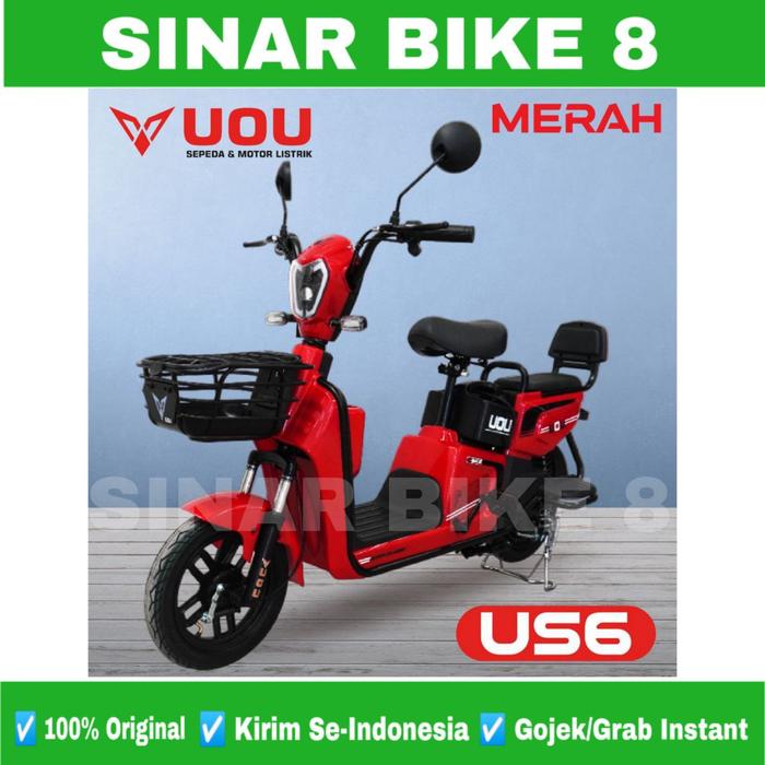 Gambar Sepeda Motor Listrik UOU US6 Electric E Bike 500 Watt - Red dari Toko Sepeda Sinar Bike 8 undefined Tokopedia