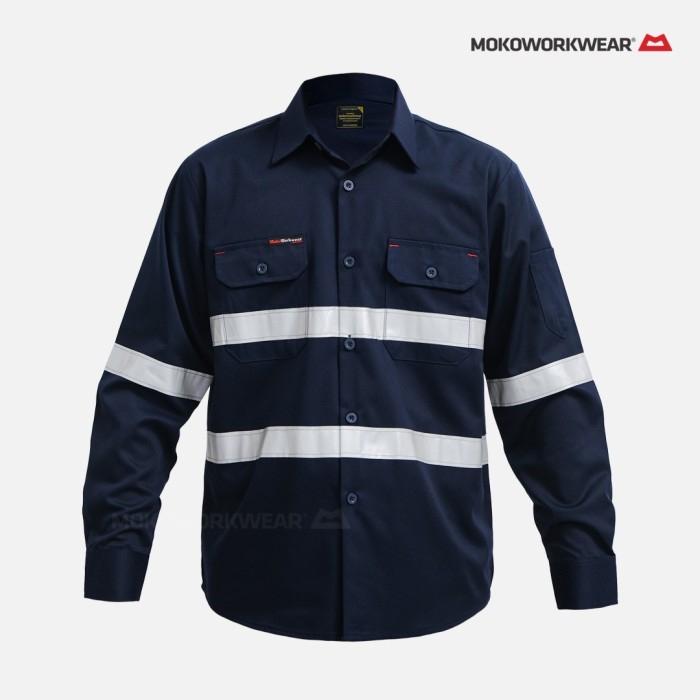 Gambar MOKOWORKWEAR WEARPACK SAFETY NAVY BLUE BAJU SAFETY PREMIUM ORIGINAL - S dari Mokoworkwear Safety undefined Tokopedia