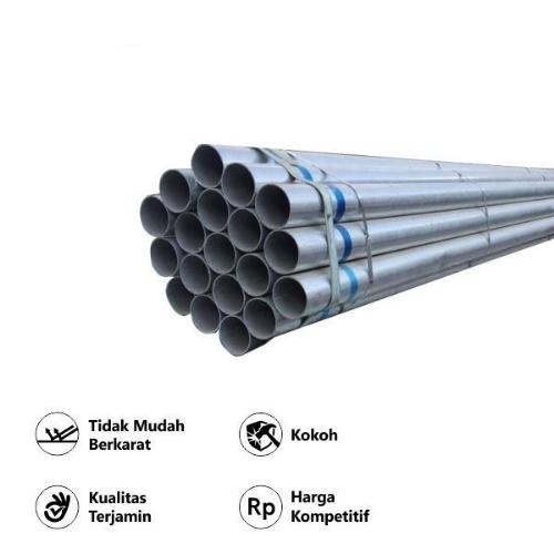 Gambar PIPA BESI GALVANIS SCH 40 1/2" x 6M BKR dari Sutindo Shop undefined Tokopedia