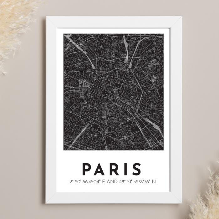 Gambar City Map Art Pajangan Dinding Poster Peta Kota Wall Decor Frame Putih - 01 dari Kedai Ace undefined Tokopedia