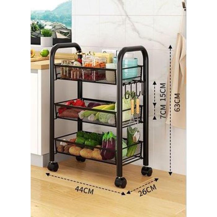 Gambar Rak Susun Serbaguna Rak Besi Minimalis Rak Penyimpanan Multi Tempat - Hitam dari arnis7 undefined Tokopedia