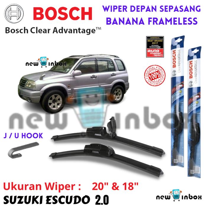 Gambar WIPER MOBIL SUZUKI ESCUDO 2.0 - 2PCS BOSCH Clear ADVANTAGE 20" - 18" - Depan 20" & 18" dari NEW IN BOX undefined Tokopedia