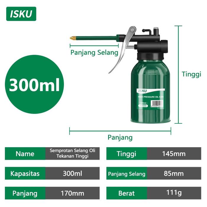 Gambar ISKU Oil Can/Oil Gun/Semprotan Oli Pompa 300ml/350ml High Pressure Bot - 300ml dari repair tools undefined Tokopedia