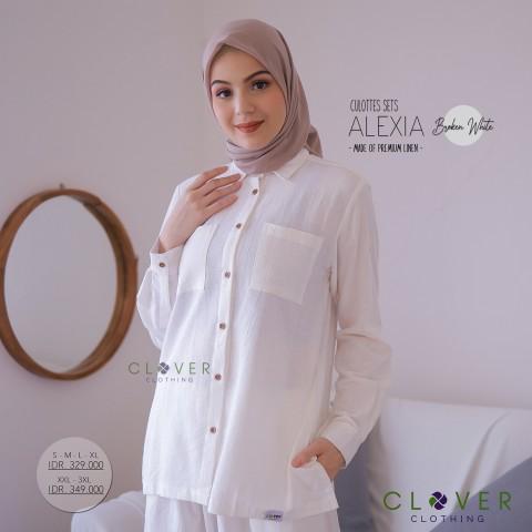 Gambar Setelan Wanita Muslimah Culottes sets Alexia by Clover Clothing - Broken White, XXL dari Maza.idn undefined Tokopedia