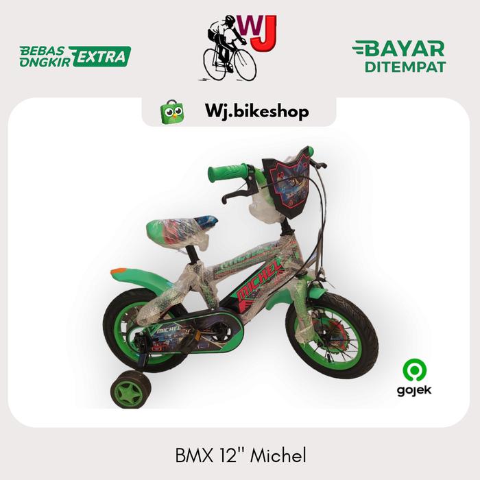 Gambar Sepeda Anak Laki 12 Inch BMX Michel Sepeda Balita - Hijau dari WJ BIKESHOP undefined Tokopedia