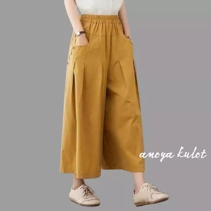 Gambar Celana wanita,Kulot Wanita,Fashion Wanita, Fashion Muslim. Anoya Kulot - Kunyit dari SERBA Rp 35.000 undefined Tokopedia