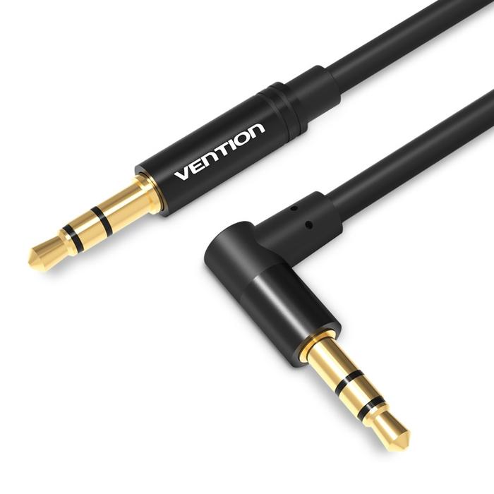 Gambar Kabel Audio AUX 3.5mm TRS Siku Tekuk AUX Mobil -VENTION - BAK-Black, 1M dari XLink Semarang undefined Tokopedia