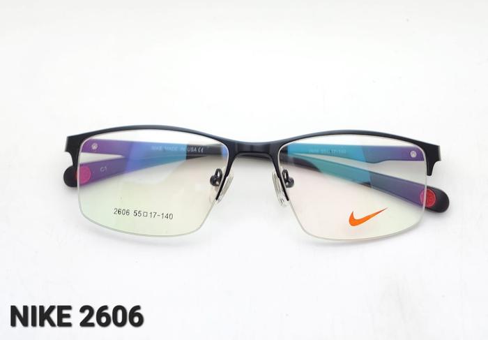 Gambar Kacamata Pria Wanita Sporty Half Frame minus normal baca plus 2606 - hitam list mera, frame standart dari OPTIKTALITA undefined Tokopedia