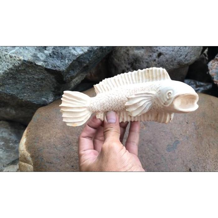 Gambar PO patung ikan gabus ukiran kayu - Natural dari Keraton Perabotan undefined Tokopedia