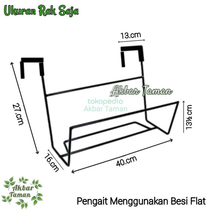 Jual Rak Gantung Besi Satu Set Pot / Rak Gantung Pagar Tembok + Pot ...