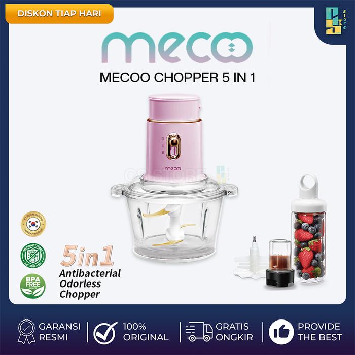 Gambar Mecoo Most Aesthetic 5 in 1 Antibacterial Odorless Chopper 250 Low Watt BPA Free / Blender Daging / Baby Food Processor / Chopper Daging | Mecoo CHopper Putih Wadah - Sakura Pink dari Cahaya Samodra Store undefined Tokopedia