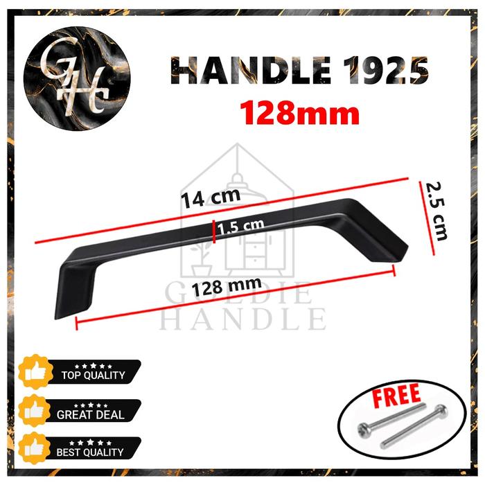 Gambar Handle Laci Hitam / Handel Laci Coating Black 1925 / Pintu Lemari Mini - 128mm dari Goldie Handle undefined Tokopedia