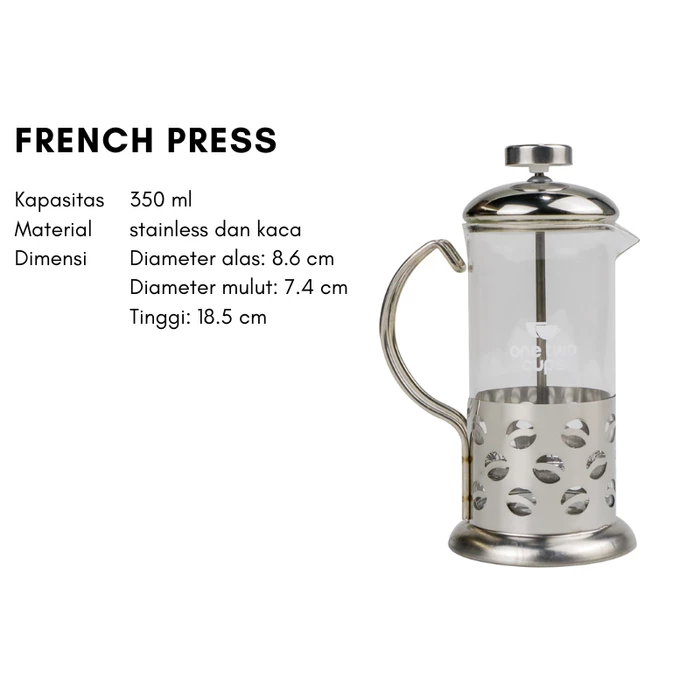 Gambar One Two Cups French Press Coffee Maker Pot 350 ml 600ml | Alat Penyeduh Kopi Teh Hitam Filter Penyaring Cangkir Kaca pres Kayu Teko - silver, 350ml dari KopimuProject undefined Tokopedia