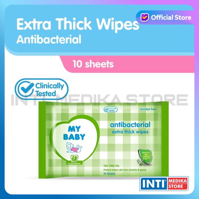 Gambar MY BABY - Tisu Basah Bayi Extra Care 10 / 50 Sheet | Baby Wipes Tissue - Isi 10pcs, Antibacterial dari INTI MEDIKA STORE undefined Tokopedia