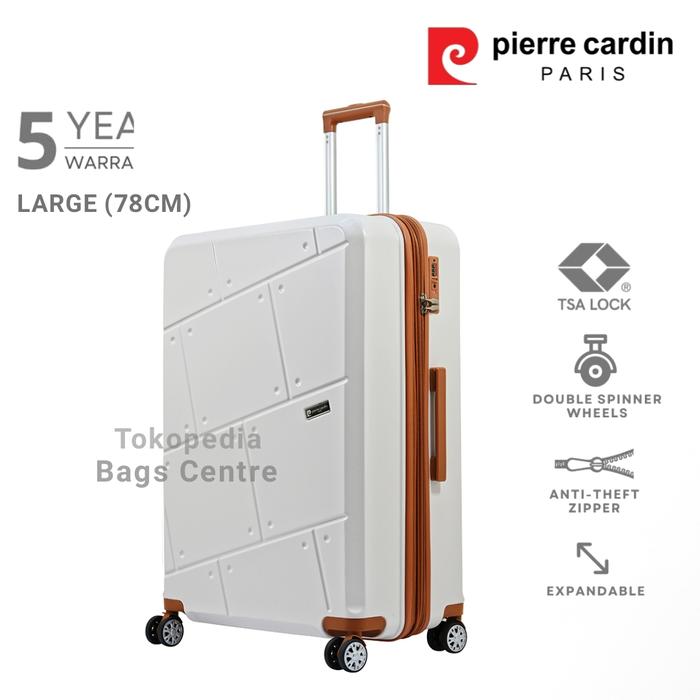 Gambar Koper Pierre Cardin Hardcase 606314 Original 28 inch - Black - Light Khaki dari Bags Centre undefined Tokopedia