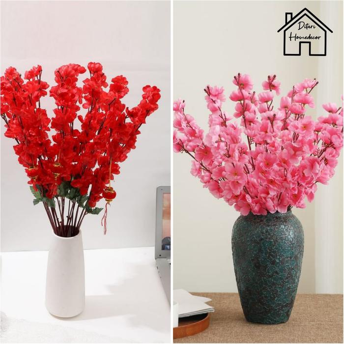 Gambar Bunga sakura MEIHWA Cherry blossom bunga dekorasi Imlek bunga plastik - Kuning dari KATARI HOMEDECOR undefined Tokopedia