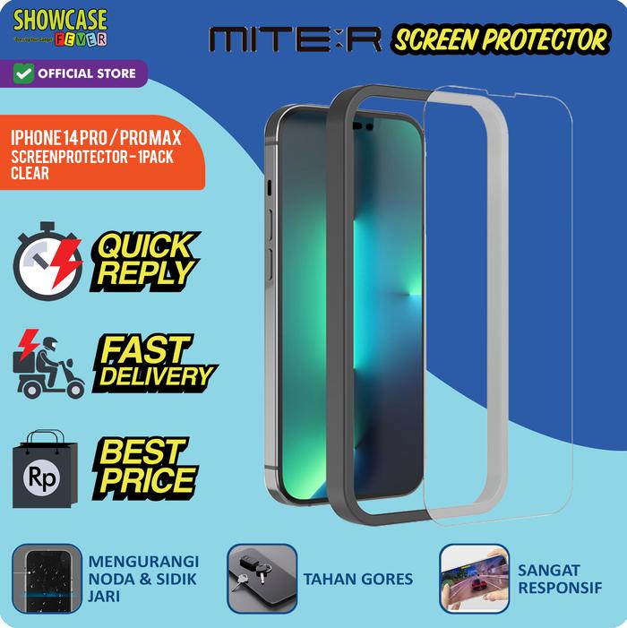 Gambar Miter Compatible For iPhone 14 Plus 14 Pro Max Screen Protector Tempered Glass Tipis - iPhone14ProMax dari ShowcaseFever undefined Tokopedia