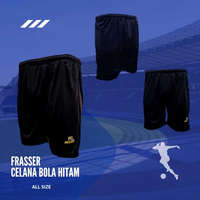 Gambar Celana Olahraga Sports Pendek Running Jogging Gym Frasser BGH 21 Hitam - Celna bola htam dari Frasser undefined Tokopedia