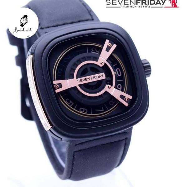 Gambar Jam tangan pria sevenfriday tali kulit - Hitam dari Berkah Watch Brand undefined Tokopedia