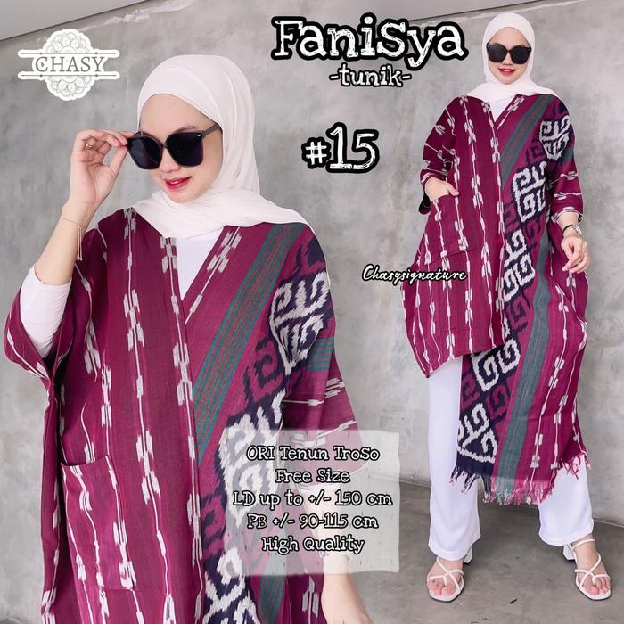 Gambar Baju Batik Solo Atasan Wanita Tunik Tenun Dress Fanisya Batik Modern - E, All Size dari @aidasugehbatiksolo undefined 3 Tokopedia