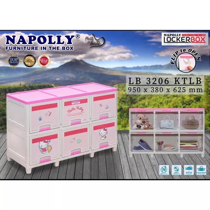 Gambar NAPOLLY LOCKER BOX HELLO KITTY (2SUSUN||3SUSUN) - 2 SUSUN dari KUEKITA99SHOP undefined Tokopedia