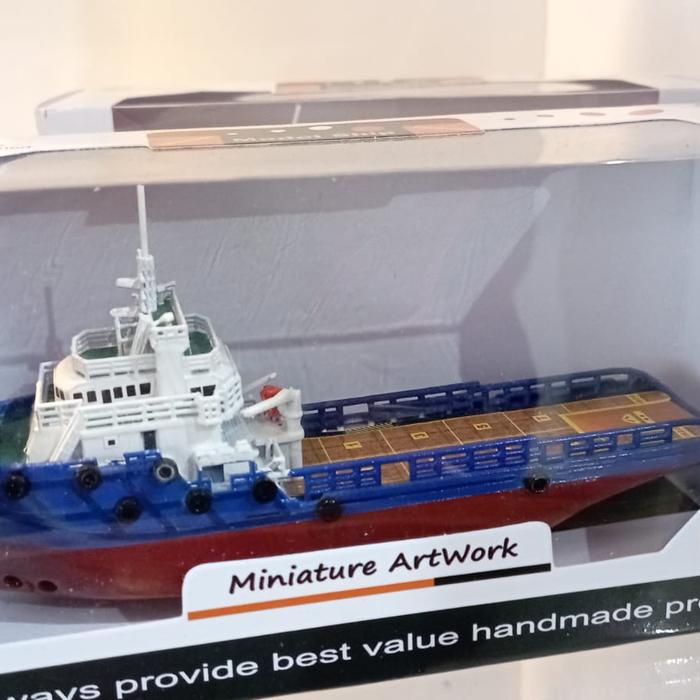 Gambar (READY STOCK)MINIATUR KAPAL SUPPLY AHTS 15CM - Biru dari Ruang Miniatur undefined Tokopedia