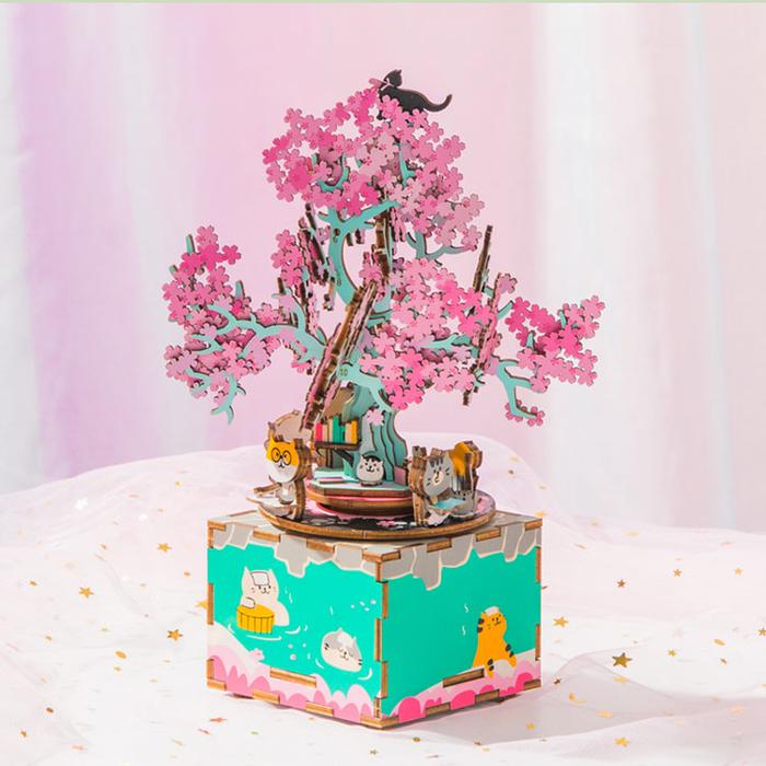 Gambar Robotime Rolife Music box Cherry Blossom Tree Kotak Musik 3D Puzzle dari The ID Shop undefined Tokopedia