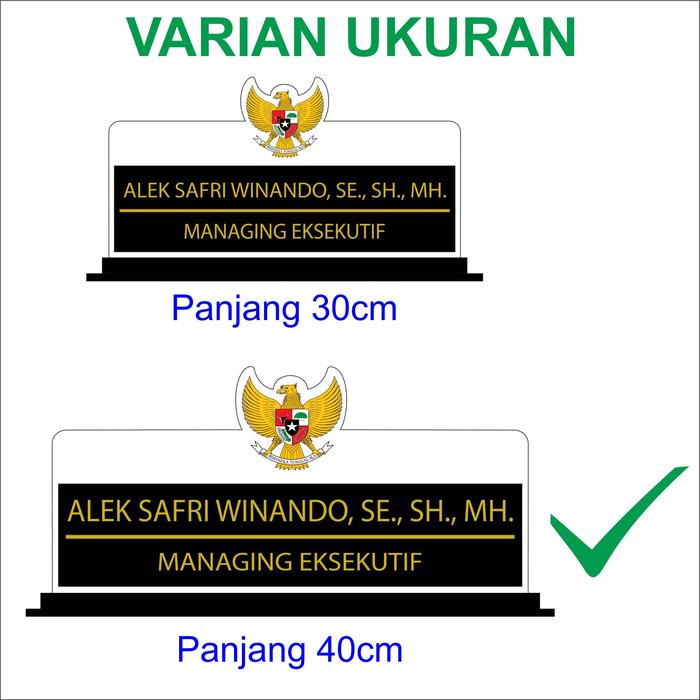 Gambar Papan Nama Meja Kerja Akrilik Papan Nama Meja Kantor Kayu - 40cm dari Living Acrylic Space undefined Tokopedia