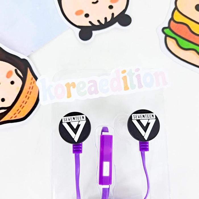 Gambar Earphone KPOP Cable Headset Kabel BTS EXO Seventeen NCT - Seventeen Hitam, Biru dari BT21X undefined Tokopedia