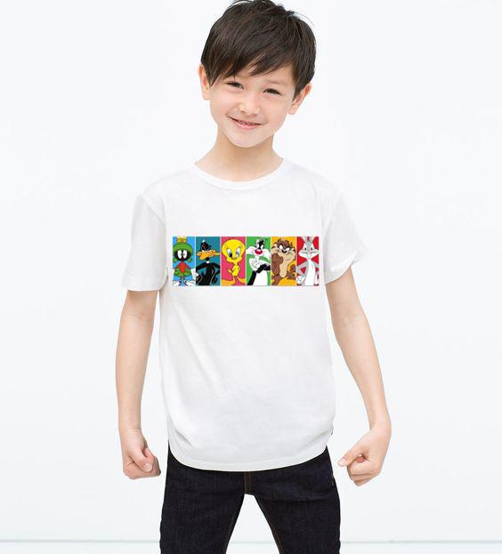 Gambar Kaos T-shirt Anak Laki Laki Putih Lengan Pendek Motif Kartun Sablon - Model 3, 9-10 tahun dari LRDAccesories undefined Tokopedia