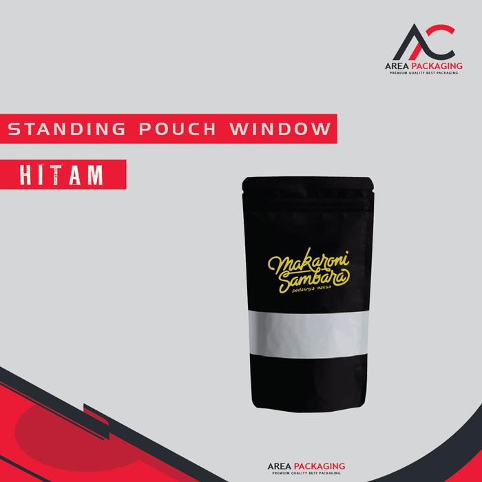 Gambar STANDING POUCH ZIPLOCK WINDOW CUSTOM LOGO - PLASTIK KLIP SNACK MAKANAN - PUTIH MATTE, 16CM dari AREA PACKAGING undefined 3 Tokopedia