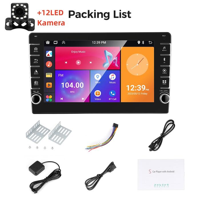 Gambar Head Unit Double DIN Android 12 with CarPlay Android Auto 9 inch 4+32G - 9 inch, (4+32G) dari GEARELEC AUTO undefined Tokopedia